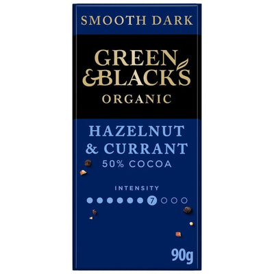 M&S Green & Black's Organic Hazelnut and Currant 50% Dark Chocolate Bar- Buy online at McGrocer