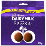 Cadbury milk chocolate buttons 290g bag, imported from the UK