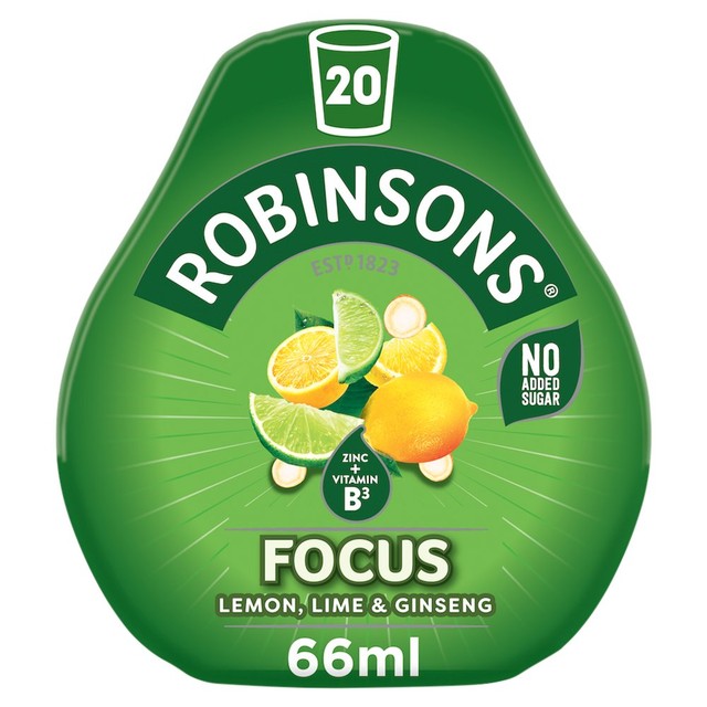 Robinsons Lemon Lime & Ginseng squash 66ml, imported from the UK