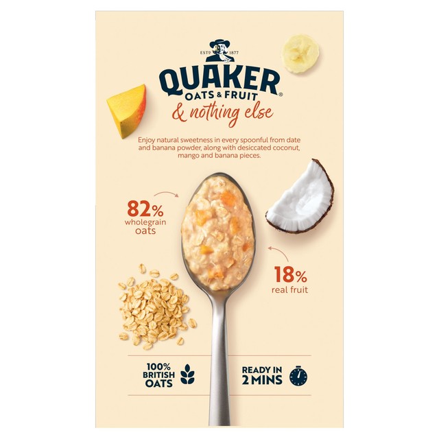 Quaker Exotic Fruits porridge sachets 33g, imported from the UK