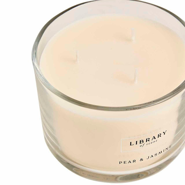 M&S Pear & Jasmine 3 Wick White Candle, imported from the UK