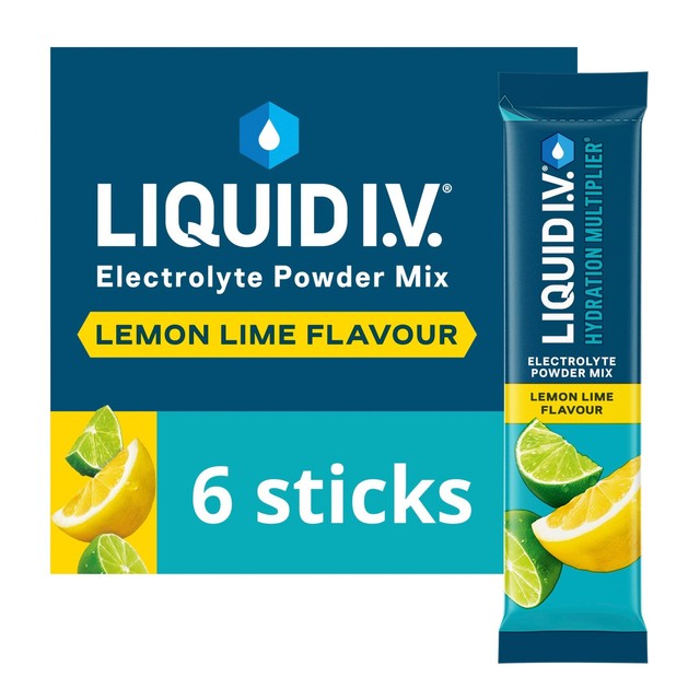 Liquid I.V. lemon lime electrolyte powder mix 6 x 16g, UK version