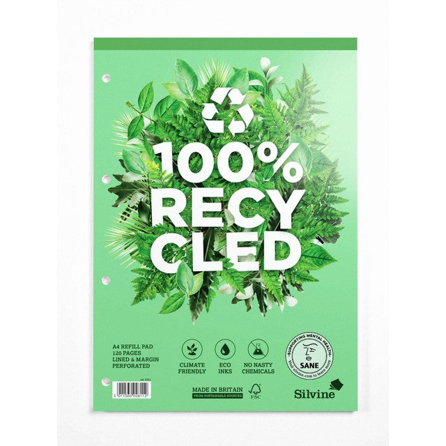 Silvine A4 Premium Recycled Refill Pad (British brand)