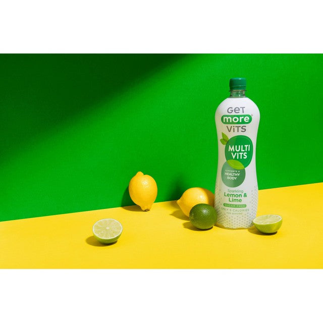 Get More Vits multivitamin sparkling water lemon and lime 1L, UK version