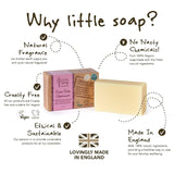 Little Soap Company organic bar soap Rose Geranium 110g, UK version