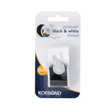 Korbond black and white polyester thread twin pack 100m reels - British product
