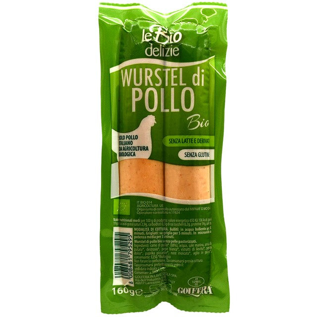 Golfera Organic Chicken Frankfurters Gluten Free 160g, UK version