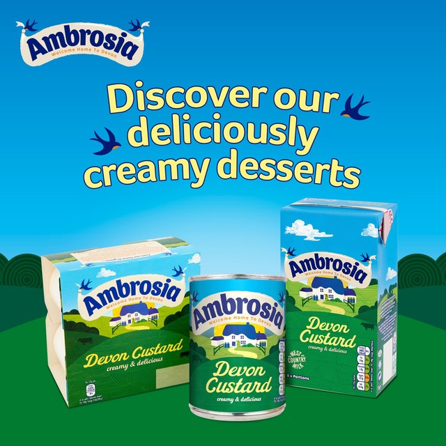Ambrosia Devon Custard Dessert Pots 4 x 120g - British product