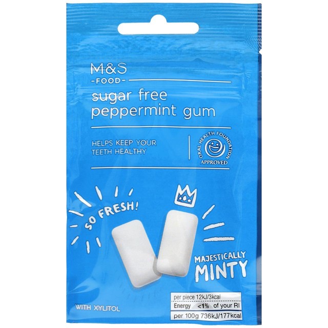 M&S Sugar Free Peppermint Gum 27g , imported from the UK