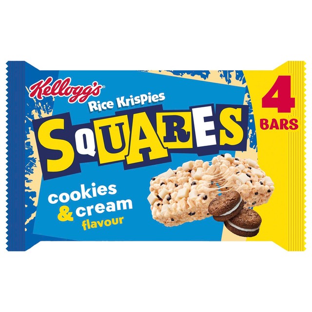 Kellogg's Rice Krispie Squares Cookies & Cream bars 4 pack, UK version