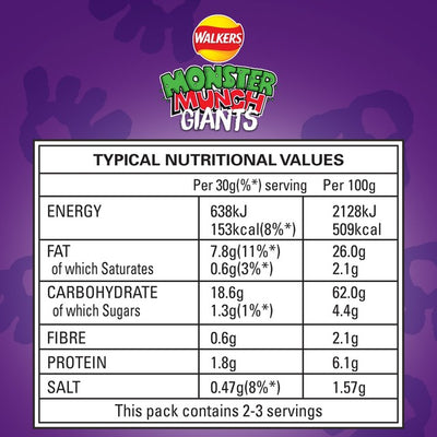 Monster Munch Giants Pickled Onion Sharing Crisps 85g