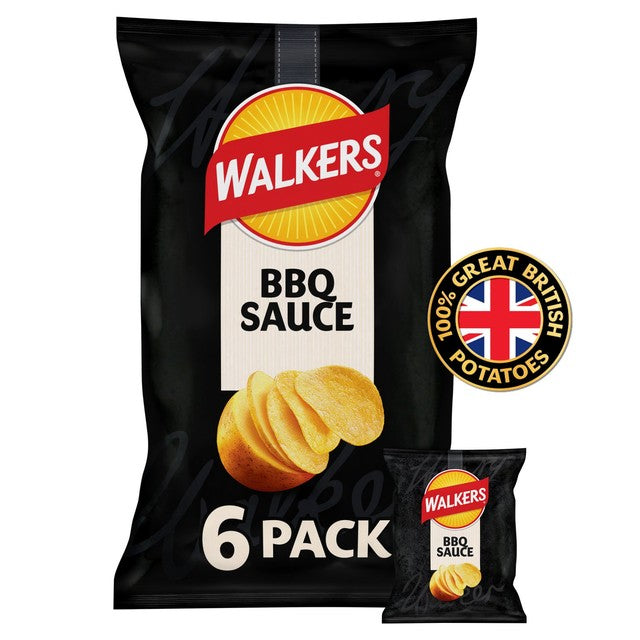 Walkers BBQ Sauce flavour crisps 6-pack (British brand)