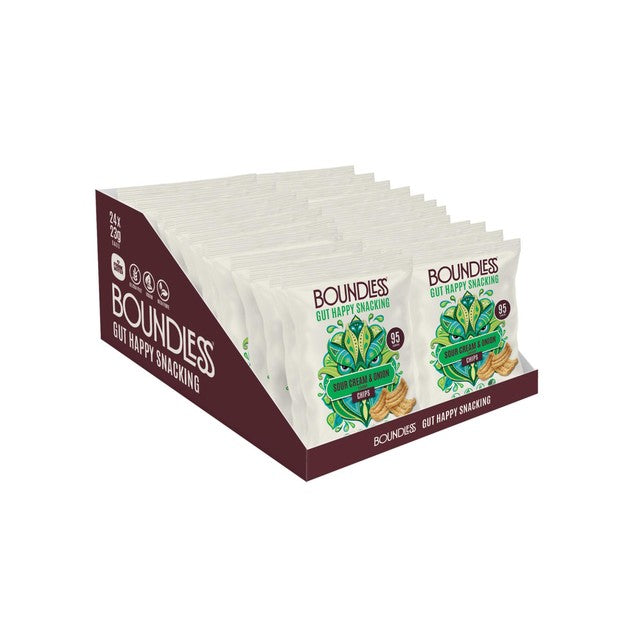 Boundless sour cream and onion crisps 24 x 23g multipack - British product