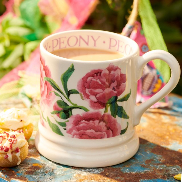 Emma Bridgewater Pink Peony half pint mug, UK version