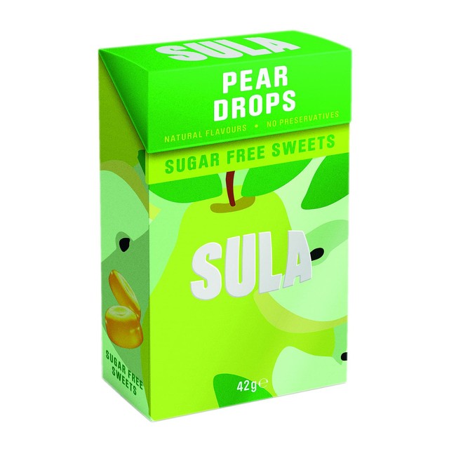 Sula Pear Drop Sweets Sugar Free 42g (British brand)