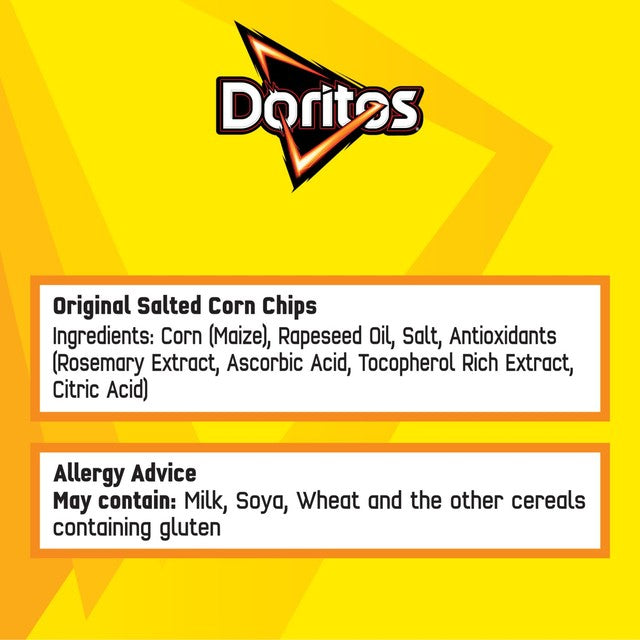 Doritos original salted tortilla chips 230g - British product