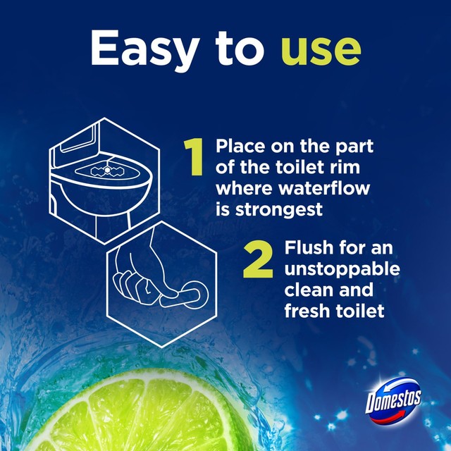 Domestos lime toilet rim block duo pack - British product