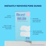 Biore pore strips for nose and face blackhead removal 14 pack - British product
