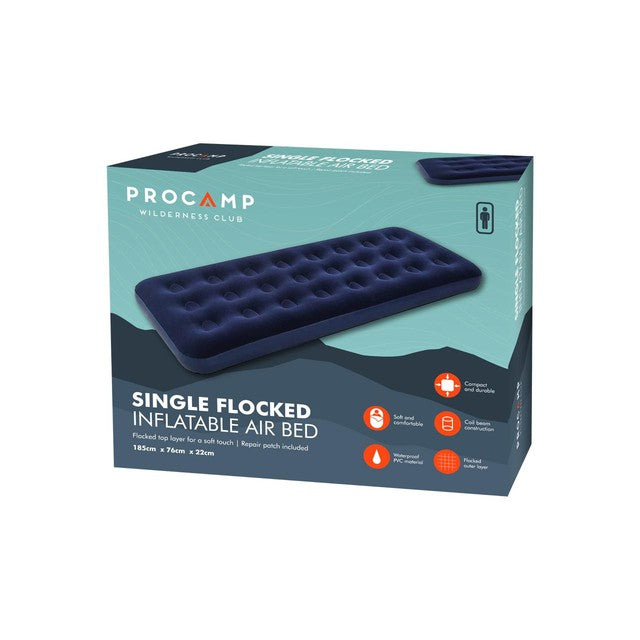 Gem Imports single flocked air bed with coil beam construction, UK version