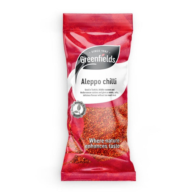 Greenfields Aleppo Chilli flakes, mild and fruity, imported from the UK