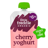 Little Freddie cherry Greek style yoghurt baby food pouch 100g, UK version