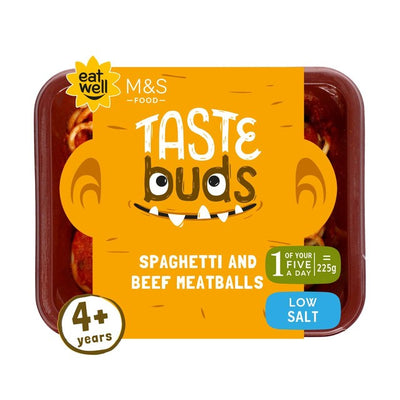 M&S M&S Taste Buds Spaghetti & Kjøttboller i Tomatsaus Klar Måltid 225g- Kjøp på nett hos McGrocer