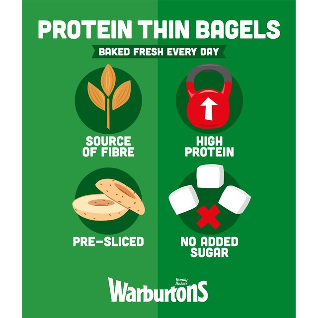 Warburtons Thin Bagels with a mix of pulses and seeds 4 pack (British brand)