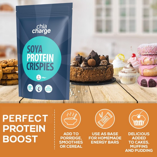 The Chia Charge soya protein crispies 500g - British product