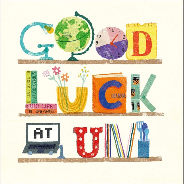 Woodmansterne Good Luck at University greeting card - British product