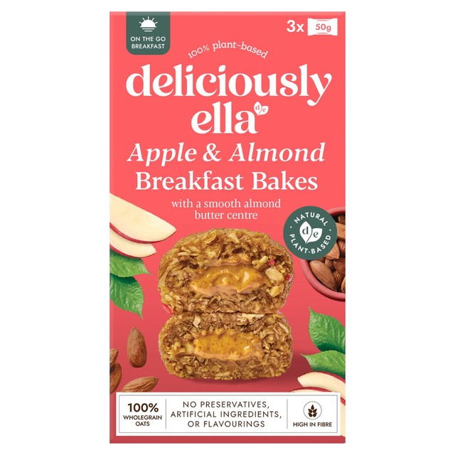Deliciously Ella apple & almond breakfast bakes 3 x 50g - British product