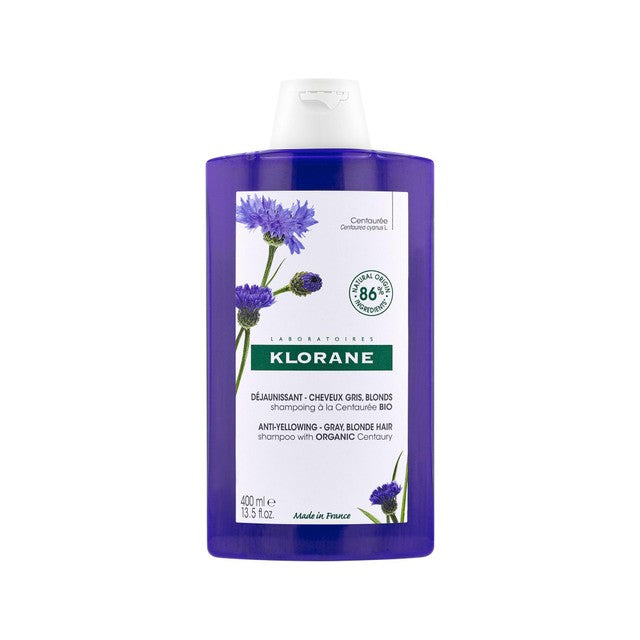 Klorane anti-yellowing shampoo with organic centaury 400ml, UK version