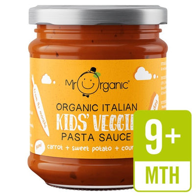 Mr Organic Kinder Pastasauce Karotte Süßkartoffel Zucchini Babynahrung 200g