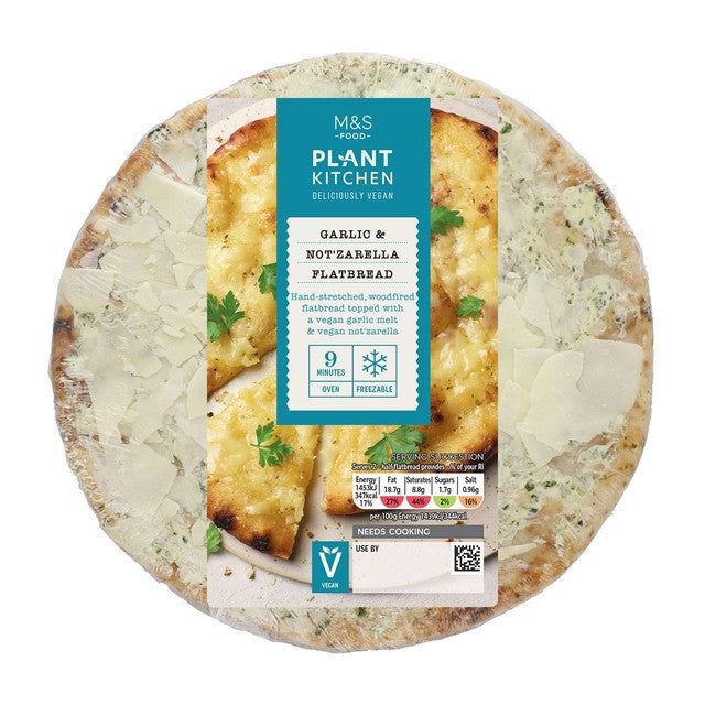M&S Plant Kitchen vegan garlic notzarella flatbread - British product
