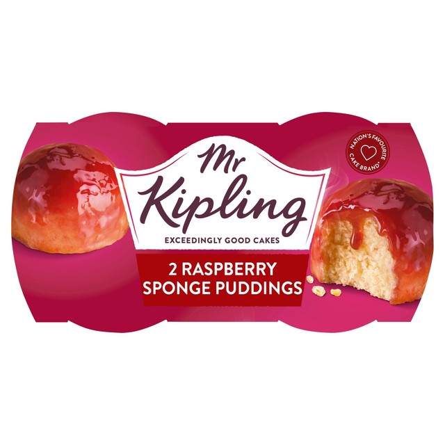 Mr Kipling raspberry sponge pudding, imported from the UK