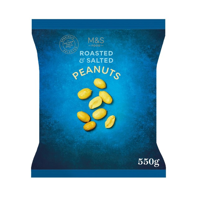 M&S Roasted and Salted Peanuts 550g, imported from the UK