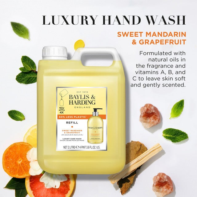 Baylis Harding sweet mandarin grapefruit hand wash refill 2L - British product