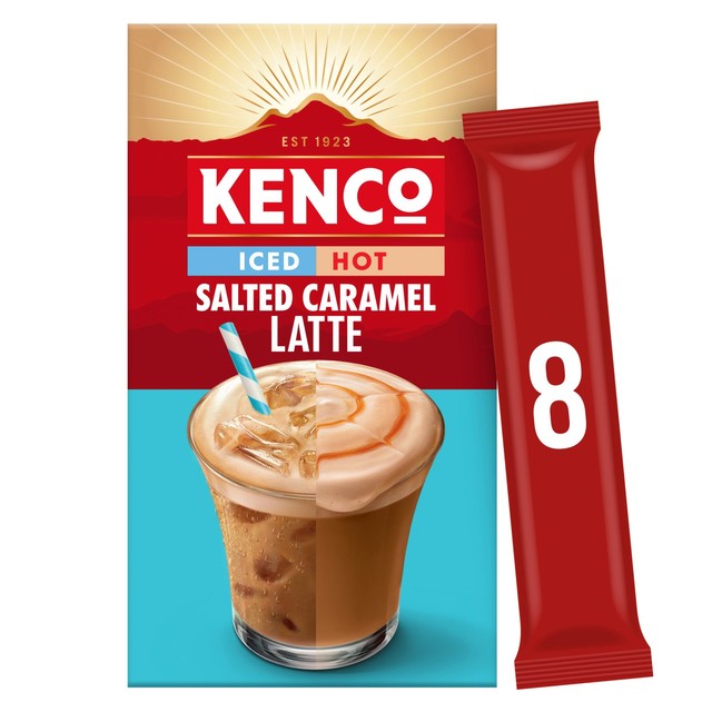 Kenco Salted Caramel Latte Instant Coffee 8 Sachets, imported from the UK