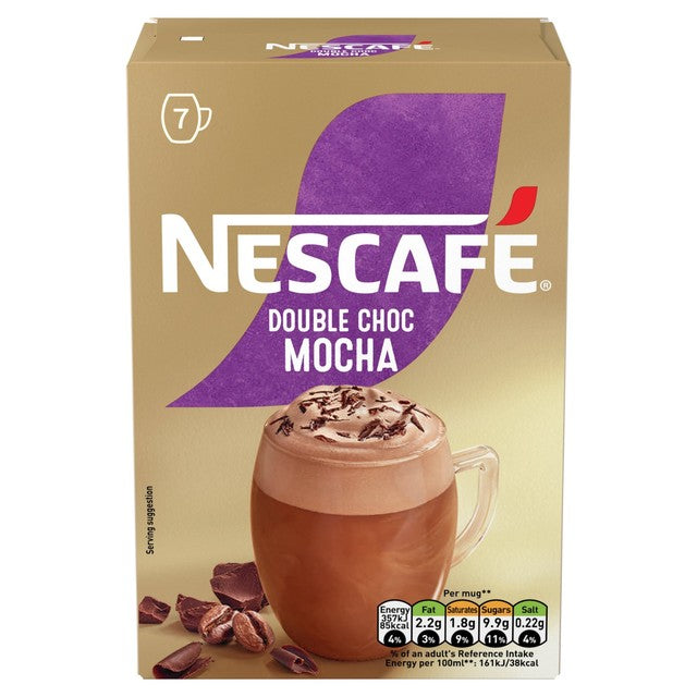 Nescafe Double Choc Mocha instant coffee 7 sachets, imported from the UK