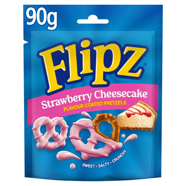 Flipz strawberry cheesecake pretzels 90g - British product