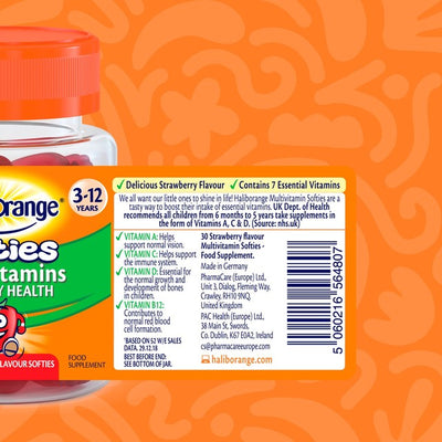 Haliborange Kid's Softies Multivitamin Jordbær Gummies 30 stk