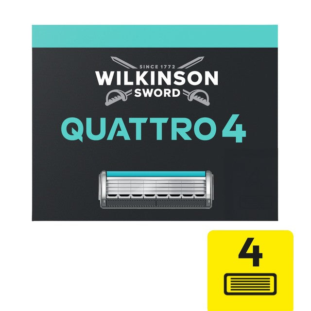 Wilkinson Sword Quattro razor blades 4 pack, UK version