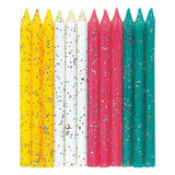 Unique Party assorted glitter birthday candles pack of 12 7.5cm, UK version