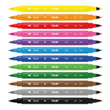 Milan 12 dual tip fibrepens set, imported from the UK