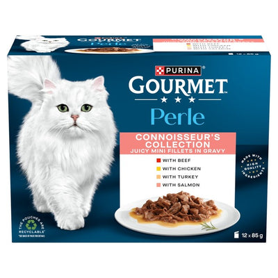 M&S Gourmet Perle Connoisseur's Selection in Gravy Wet Cat Food 12 x 85g- Buy online at McGrocer