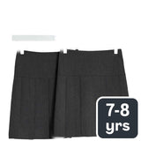M&S grey children's pleated skirt 2-pack 7-8 years, imported from the UK