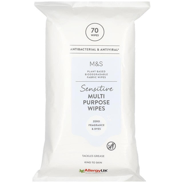 M&S sensitive antibacterial wipes 70 pack, imported from the UK