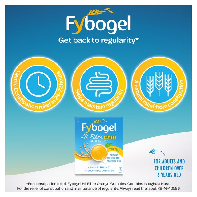 Fybogel Hi Fibre Orange laxative 10 sachets - British product