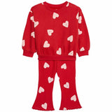 M&S baby heart print sweat outfit red, imported from the UK