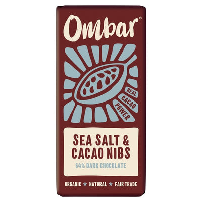 M&S Ombar Salt & Nibs Organic Vegan Fair Trade Chocolate Bar 70g- Buy online at McGrocer