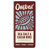 Ombar salt and nibs chocolate bar 70g, imported from the UK